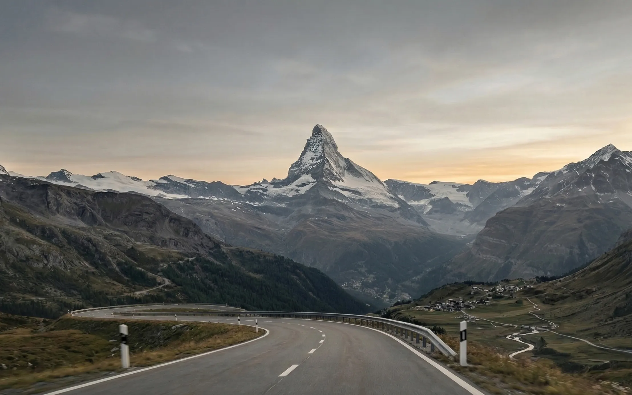 Road winding through mountain landscape